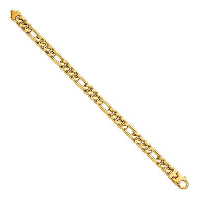 14K Yellow Gold 8.5mm Flat Figaro Chain Bracelet – view 3