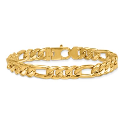 14K Yellow Gold 8.5mm Flat Figaro Chain Bracelet – view 4