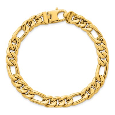 14K Yellow Gold 8.5mm Flat Figaro Chain Bracelet – view 5