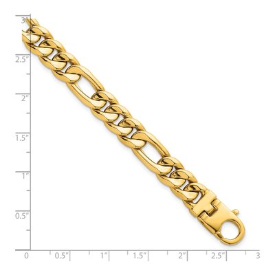 14K Yellow Gold 8.5mm Flat Figaro Chain Bracelet – view 6
