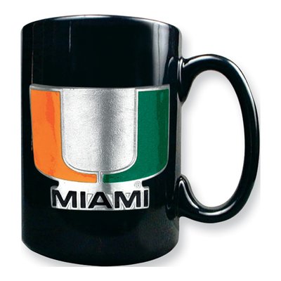 University of Miami 15 oz. Black Ceramic Mug