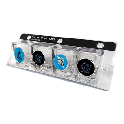 Miami Marlins 4-Piece Shot Glass Set