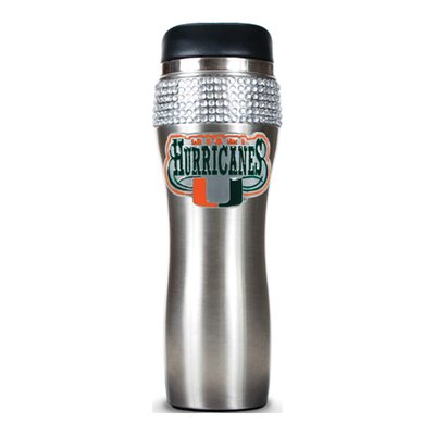 U Of Miami Jeweled 14 oz Stainless Steel Tumbler