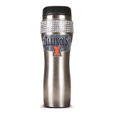 U Of Illinois Jeweled 14 oz Stainless Steel Tumbler