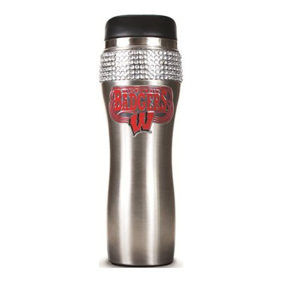 U Of Wisconsin Jeweled 14 oz Stainless Steel Tumbler