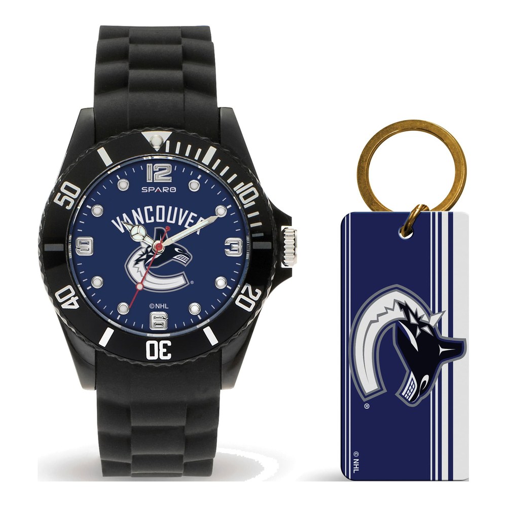 Vancouver Canucks Men's Watch & Key Ring Gift Set