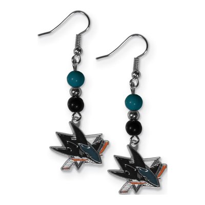 San Jose Sharks Enamel Dangle Earrings for Fans