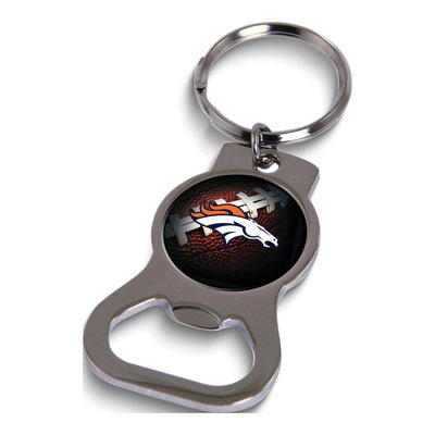Denver Broncos Silver-Tone Bottle Opener Key Ring