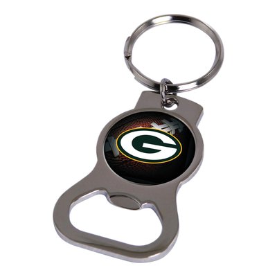 Green Bay Packers Silver-Tone Bottle Opener Key Ring