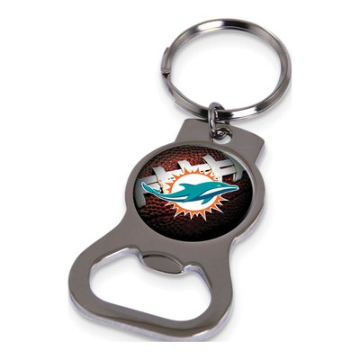 Miami Dolphins Silver-Tone Bottle Opener Key Ring