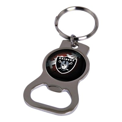 Las Vegas Raiders Silver-Tone Bottle Opener Key Ring
