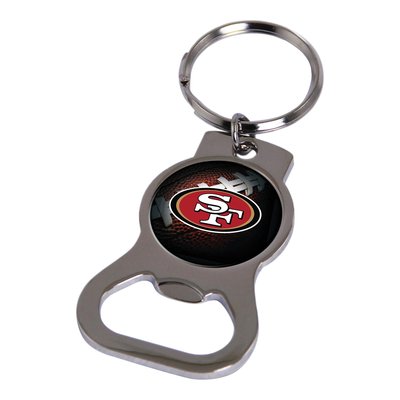 49ers Silver-Tone Bottle Opener Key Ring