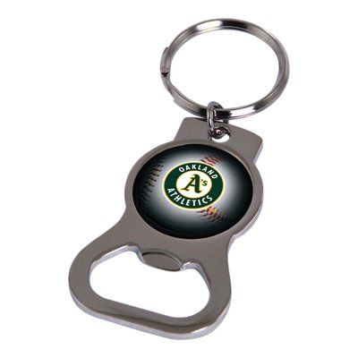 Oakland A's Silver-Tone Bottle Opener Key Ring