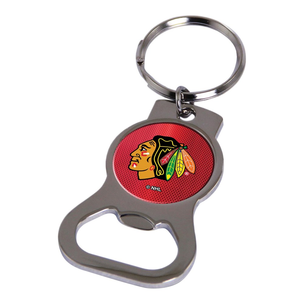 Chicago Blackhawks Silver-Tone Bottle Opener Key Ring