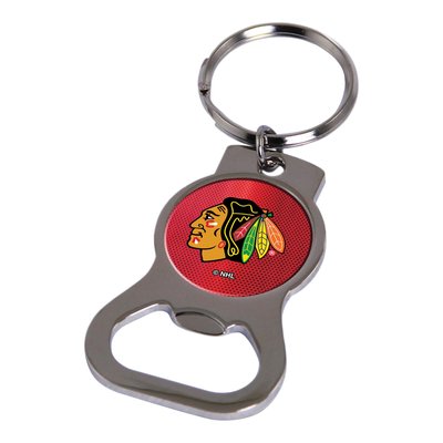 Chicago Blackhawks Silver-Tone Bottle Opener Key Ring