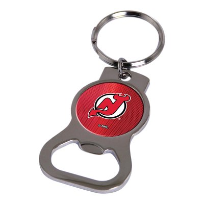 New Jersey Devils Silver-Tone Bottle Opener Key Ring