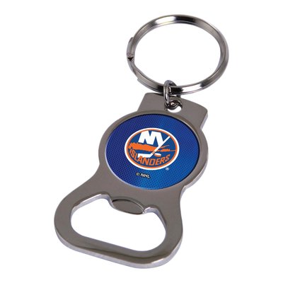 NY Islanders Silver-Tone Bottle Opener Key Ring