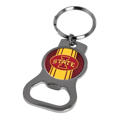 Iowa State Silver-tone Bottle Opener Key Ring