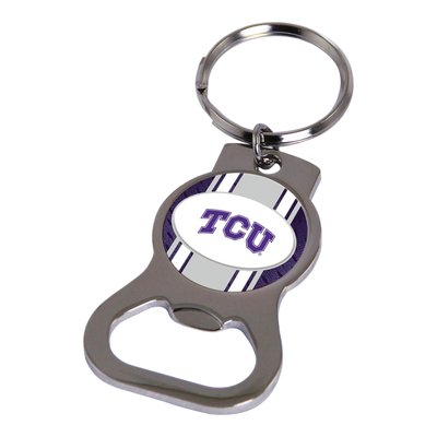 Ncaa Texas Christian Silver-Tone Bottle Opener Key Ring By Rico Industries