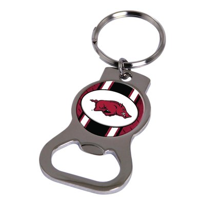 Ncaa Univ. Of Arkansas Silver-Tone Bottle Opener Key Ring By Rico Industries