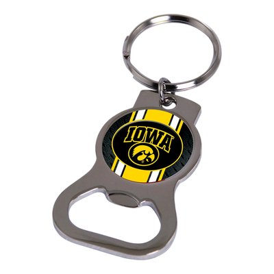 Ncaa Univ. Of Iowa Silver-Tone Bottle Opener Key Ring By Rico Industries