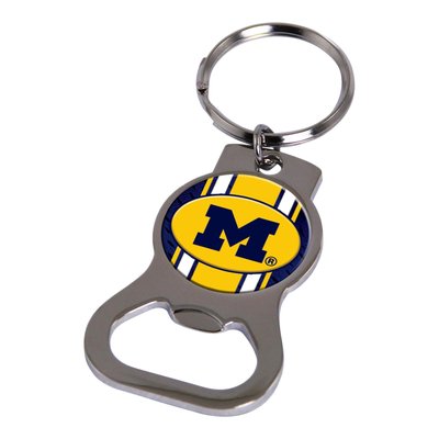 Ncaa Univ. Of Michigan Silver-Tone Bottle Opener Key Ring By Rico Industries