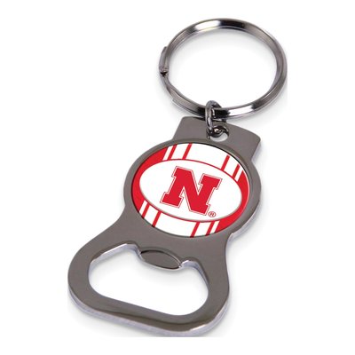 Ncaa Univ. Of Nebraska Silver-Tone Bottle Opener Key Ring By Rico Industries