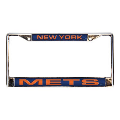 NY Mets Blue Laser Chrome License Plate Frame