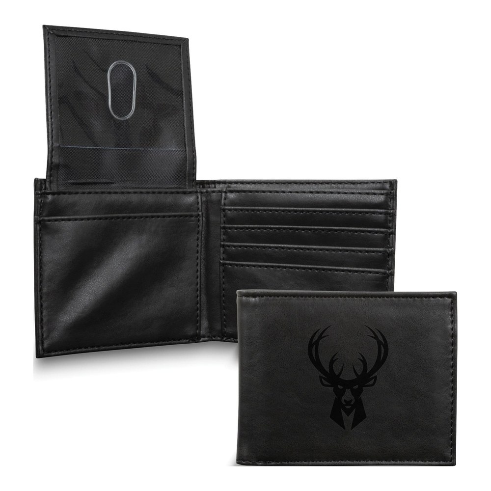 Milwaukee Bucks Black Faux Leather Bi-Fold Wallet