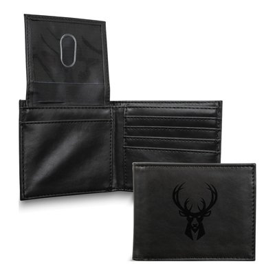 Milwaukee Bucks Black Faux Leather Bi-Fold Wallet