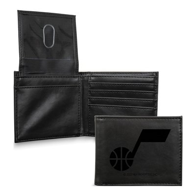 Utah Jazz Black Faux Leather Bi-Fold Wallet