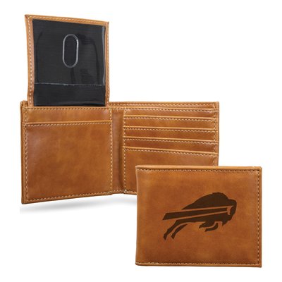 Buffalo Bills Brown Faux Leather Bi-Fold Wallet