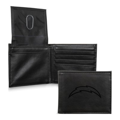 LA Chargers Black Faux Leather Bi-fold Wallet