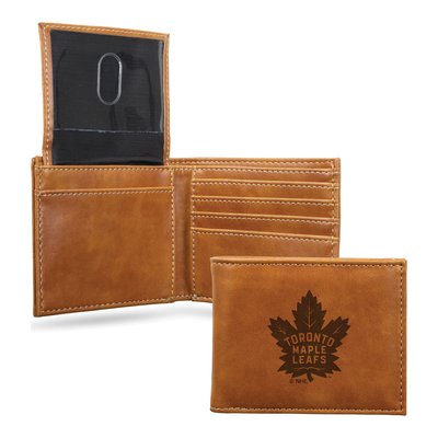 Toronto Maple Leafs Brown Faux Leather Bi-Fold Wallet