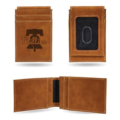 Philadelphia Phillies Brown Faux Leather Front Pocket Wallet