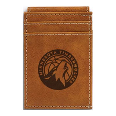 Minnesota Timberwolves Brown Faux Leather Front Pocket