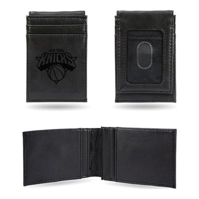 NY Knicks Black Faux Leather Front Pocket Wallet