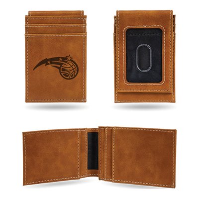 Orlando Magic Brown Faux Leather Front Pocket Wallet