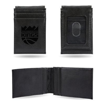 Sacramento Kings Black Faux Leather Front Pocket Wallet