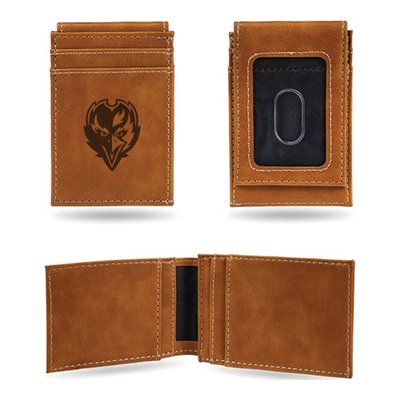 Baltimore Ravens Brown Faux Leather Front Pocket Wallet
