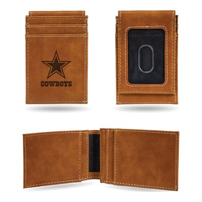 Dallas Cowboys Brown Faux Leather Front Pocket Wallet