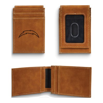 LA Chargers Brown Faux Leather Front Pocket Wallet