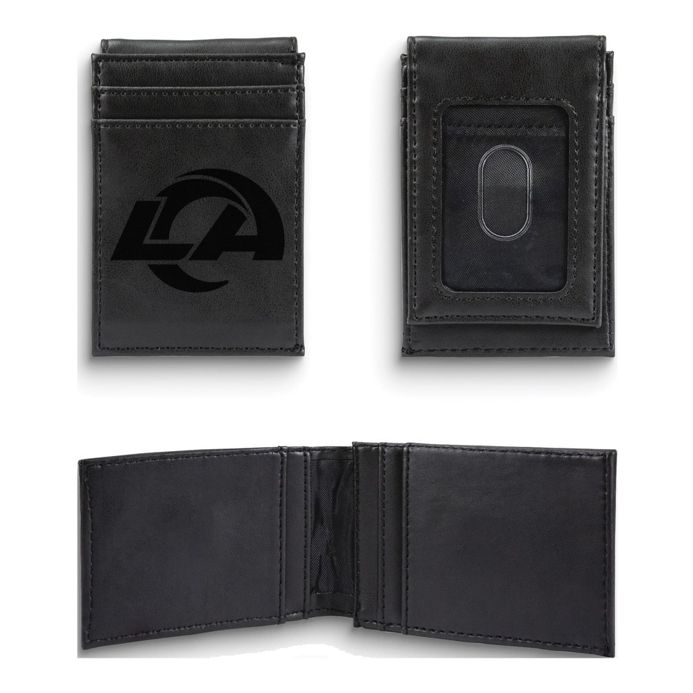 LA Rams Black Faux Leather Front Pocket Wallet
