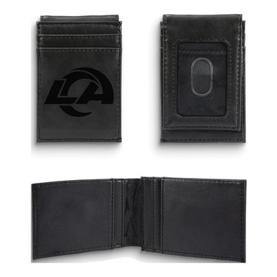 LA Rams Black Faux Leather Front Pocket Wallet