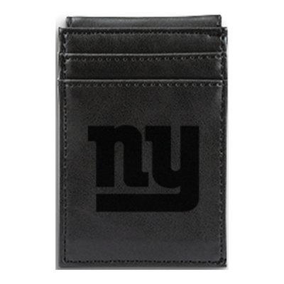 NY Giants Black Faux Leather Front Pocket Wallet