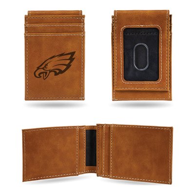 Philadelphia Eagles Brown Faux Leather Front Pocket Wallet