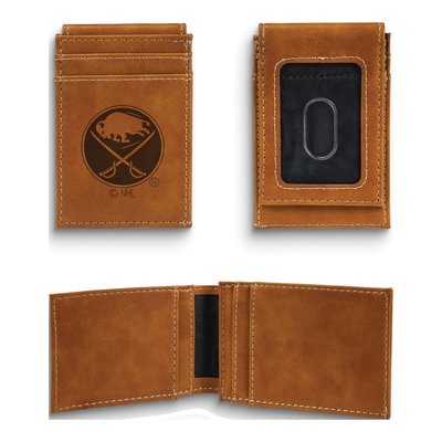 Buffalo Sabres Brown Faux Leather Front Pocket Wallet