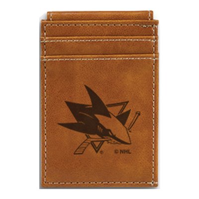 San Jose Sharks Brown Faux Leather Front Pocket Wallet