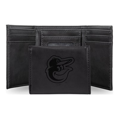 Baltimore Orioles Black Faux Leather Trifold Wallet
