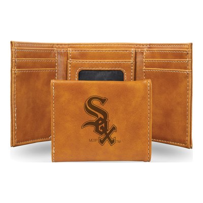 Chicago White Sox Brown Faux Leather Trifold Wallet